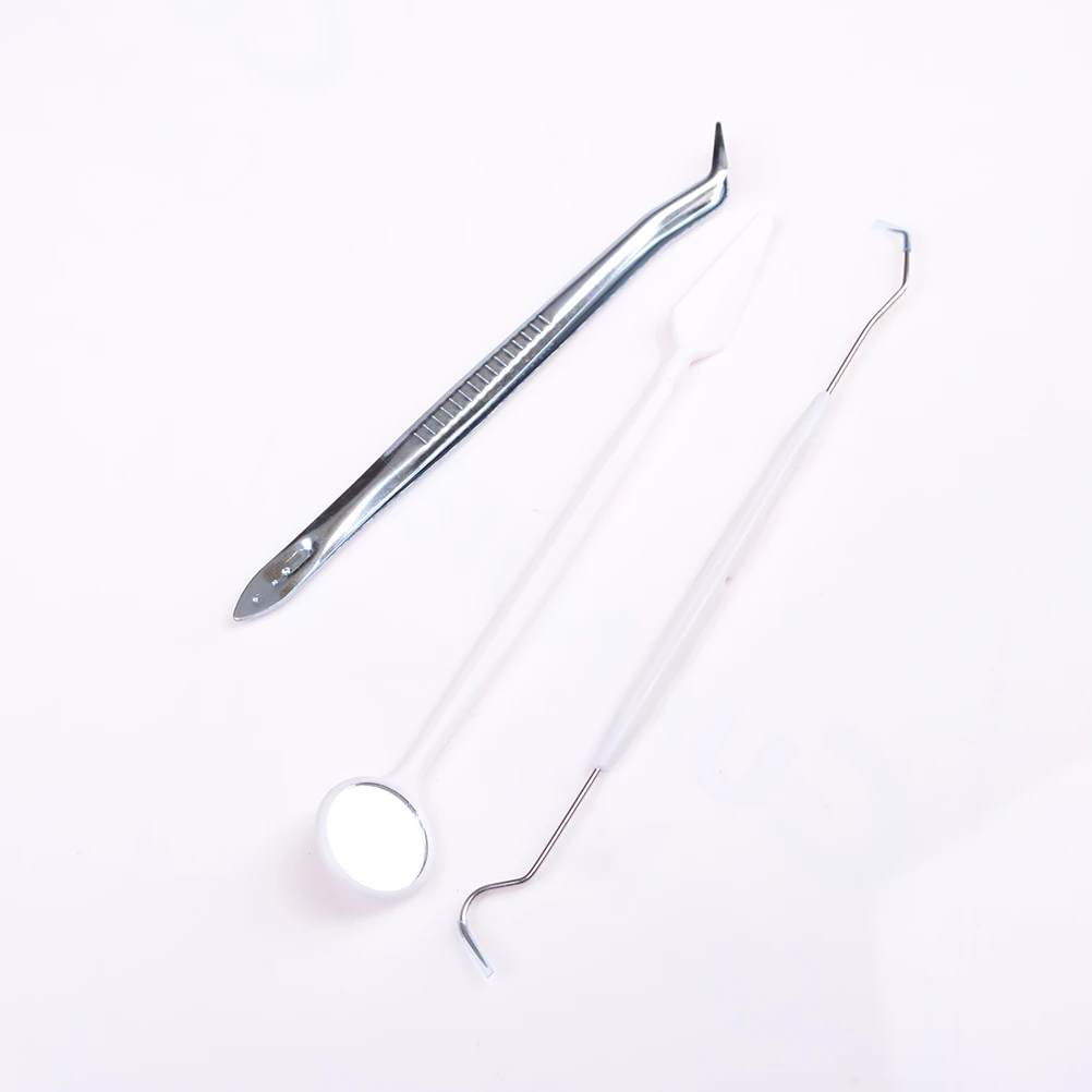 3pcs/1set Stainless Steel Dental Instruments Mouth Mirror Probe Plier Tweezers Teeth Clean Hygiene Kit
3pcs/1set Stainless Steel Dental Instruments Mouth Mirror Probe Plier Tweezers Teeth Clean Hygiene Kit