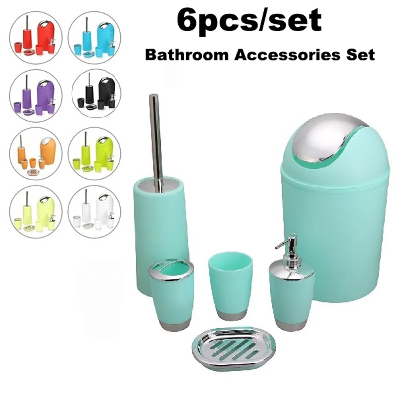 New 6pcs Bath Waste Bin Soap Box Toilet Brush Bathroom Accessories Wash Tools Suit Bath Set Mouthwash Toothbrush Holder
New 6pcs Bath Waste Bin Soap Box Toilet Brush Bathroom Accessories Wash Tools Suit Bath Set Mouthwash Toothbrush Holder