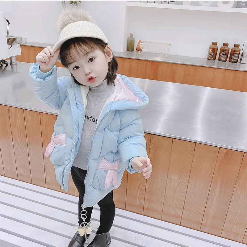 2020 Autumn Bowknot Down Jacket For Girls Plus Velvet Baby Girls Coat Cute Warm Children's Winter Clothes Hooded Kids Parka 1-5
2020 Autumn Bowknot Down Jacket For Girls Plus Velvet Baby Girls Coat Cute Warm Children's Winter Clothes Hooded Kids Parka 1-5