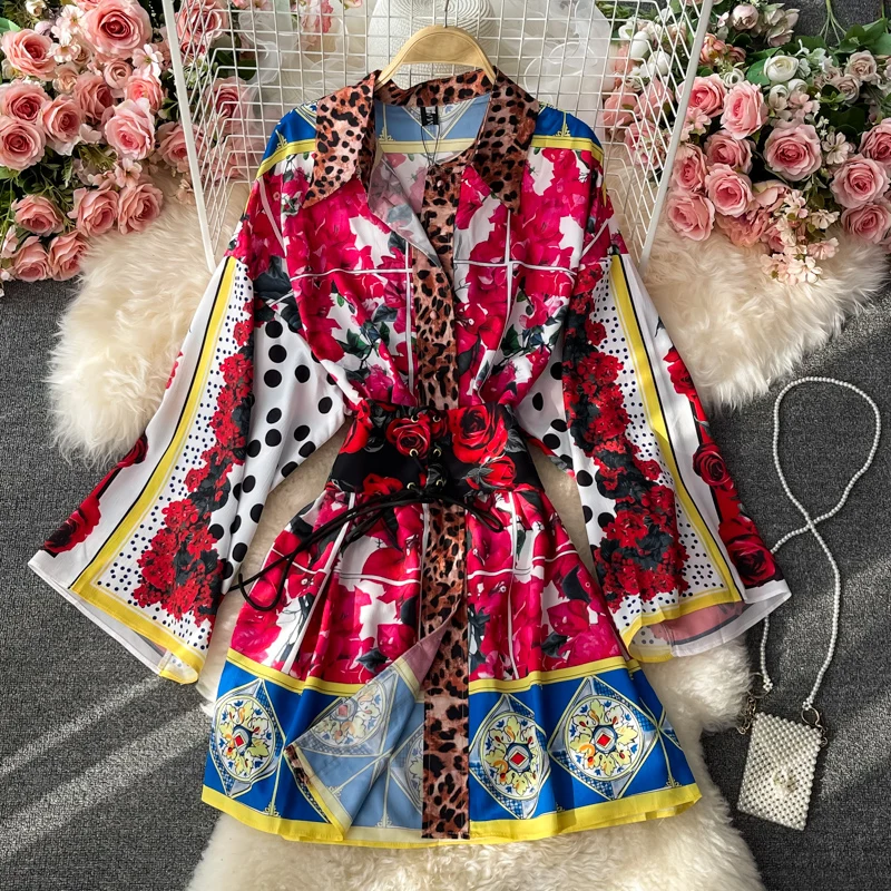 Holiday Loose Shirt Dress 2021 Spring and Autumn Streetwear Leopard Print Turn-Down Collar Long Sleeve Vestidos With Belt
Holiday Loose Shirt Dress 2021 Spring and Autumn Streetwear Leopard Print Turn-Down Collar Long Sleeve Vestidos With Belt