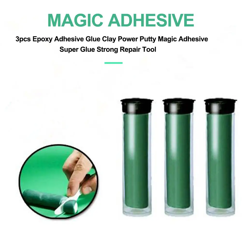 3pcs Epoxy Adhesive Glue Clay Power Putty Magic Adhesive Super Glue Strong Repair Tool Tire gap repair compound Strong adhesive
3pcs Epoxy Adhesive Glue Clay Power Putty Magic Adhesive Super Glue Strong Repair Tool Tire gap repair compound Strong adhesive