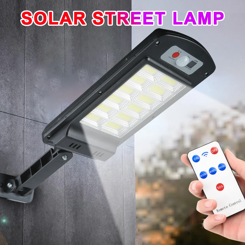 Solar street light smart sensor with remote control garden light new LED wall light COB strong light small street lamp
Solar street light smart sensor with remote control garden light new LED wall light COB strong light small street lamp