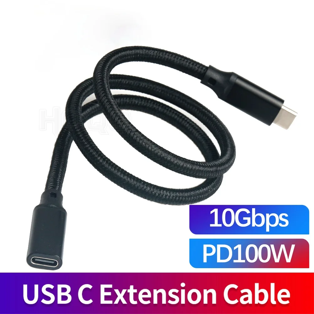 Фото Удлинительный кабель USB c 100 Вт PD 5A 4k USB3.1 Тип usb-c удлинитель штекер-гнездо для nintendo