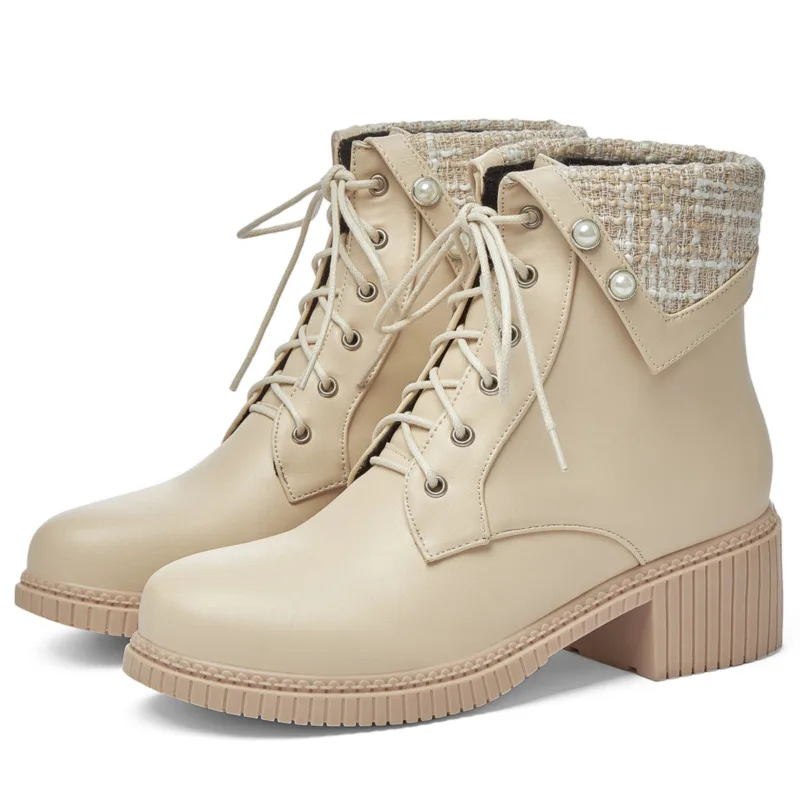 New 2021 Women's Winter Boots Ankle Round Toe Modern Martin Boots Pearl Solid Square Heel Concise Short Plush Fashion Shoes
New 2021 Women's Winter Boots Ankle Round Toe Modern Martin Boots Pearl Solid Square Heel Concise Short Plush Fashion Shoes