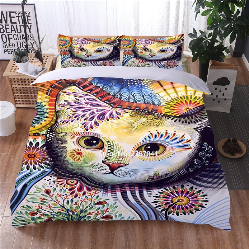 2-3 Pieces Modern Style Bedding Set Color Cat Deluxe Down Quilt Covered Pillowcase Home Bedroom Decor Home Textile
2-3 Pieces Modern Style Bedding Set Color Cat Deluxe Down Quilt Covered Pillowcase Home Bedroom Decor Home Textile