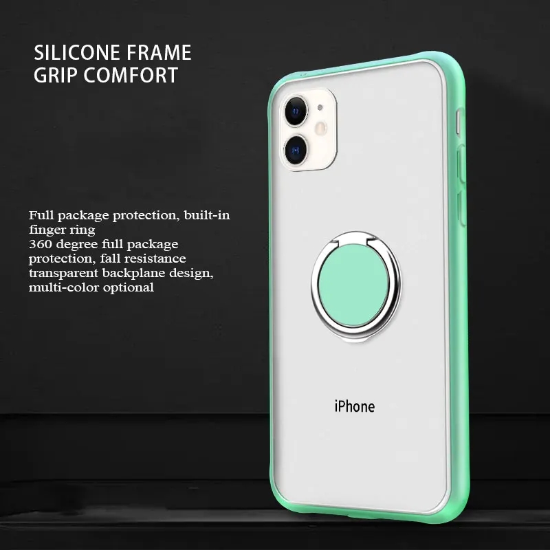 Чехол-кольцо для iPhone 11 Pro Max X XR XS 8 Plus 7 6 S Силиконовый противоударный бампер