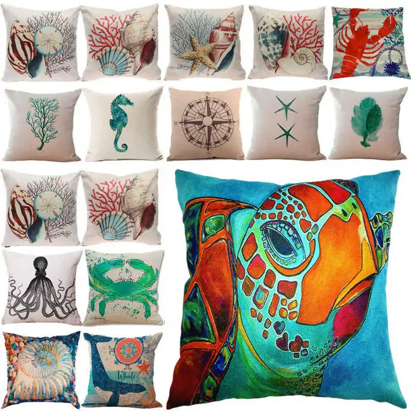 Ocean Marine Animal 18x18 Pillow Case Decor Life Cotton Linen Home Sofa Cushion Cover
Ocean Marine Animal 18x18 Pillow Case Decor Life Cotton Linen Home Sofa Cushion Cover