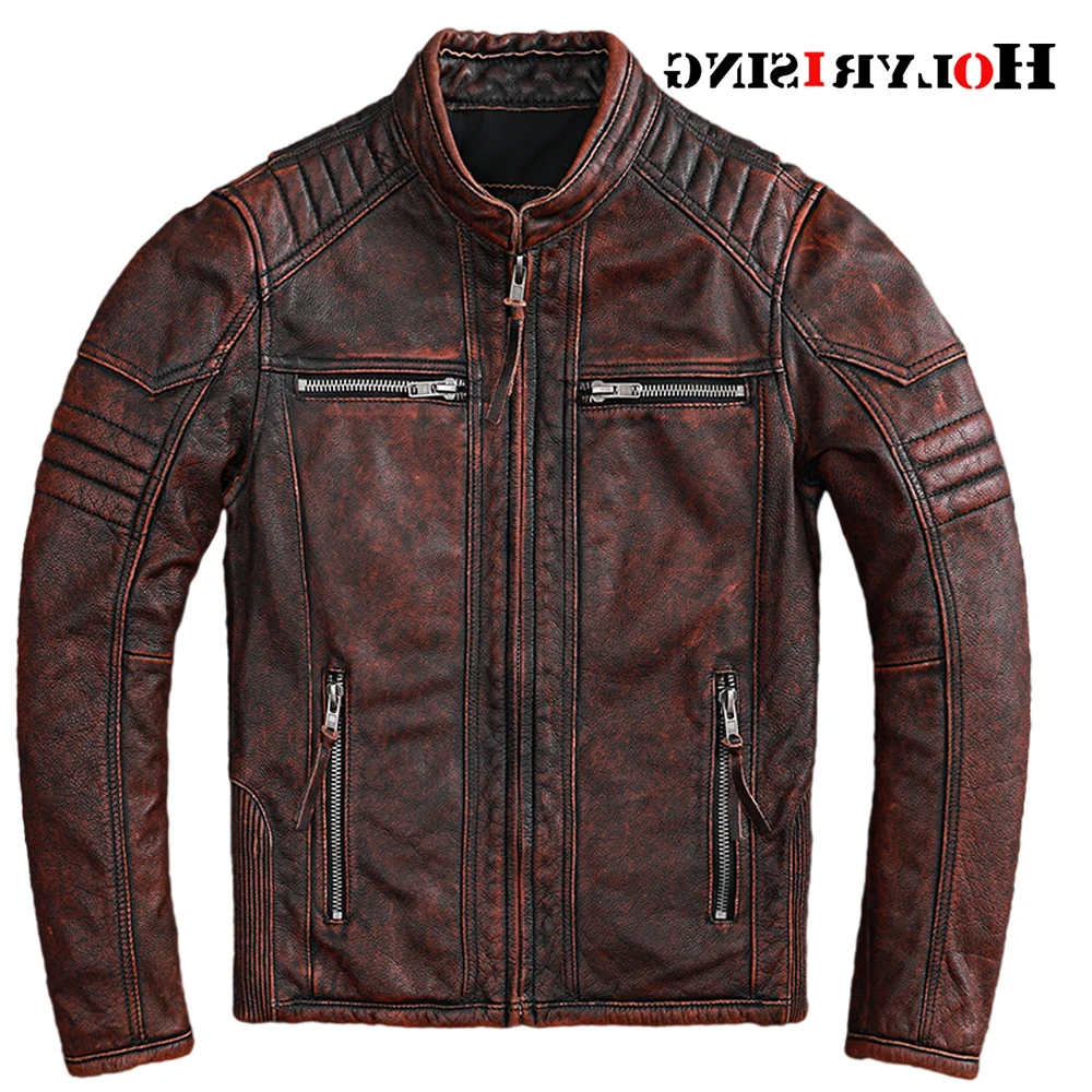 New style 2020 genuine Leather jacket Vintage brown cowhide coat Men fashion biker jacket thick jacket and coat 19574
New style 2020 genuine Leather jacket Vintage brown cowhide coat Men fashion biker jacket thick jacket and coat 19574