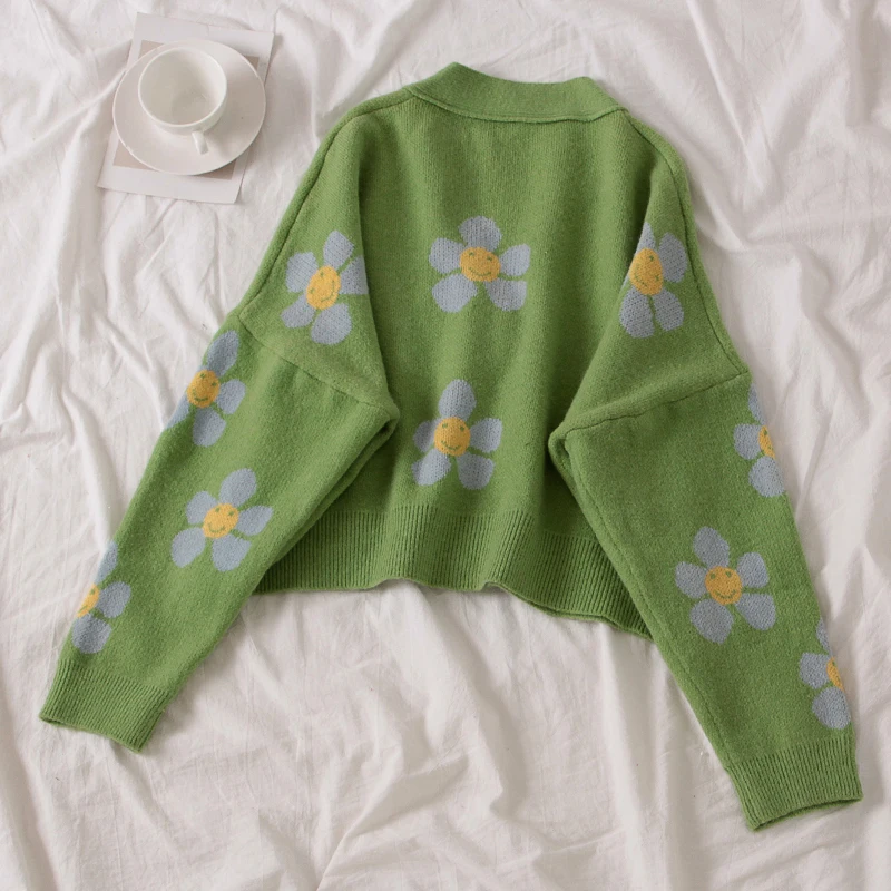 Preppy Style Flower Knit Cardigans Sweater Women V Neck Loose elegaht Thicked Pull Femme Print Short Casual Coat 46565
Preppy Style Flower Knit Cardigans Sweater Women V Neck Loose elegaht Thicked Pull Femme Print Short Casual Coat 46565