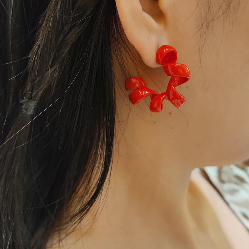 

Celin Earrings For Women Jewelry 2021 Trend Luxury Botte Accessories Telephone Wire Ready Stock