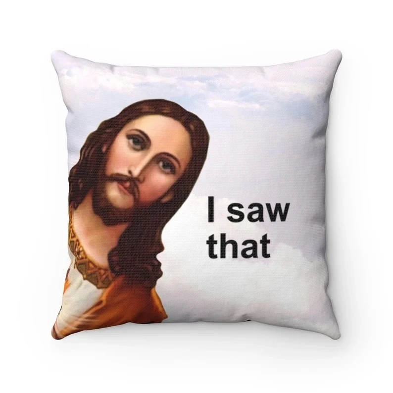 Jesus Meme Throw Pillow Cover + Insert - Funny Cushion Cover, Christian Meme Living Room Decor, College Dorm Accent Pillow
Jesus Meme Throw Pillow Cover + Insert - Funny Cushion Cover, Christian Meme Living Room Decor, College Dorm Accent Pillow