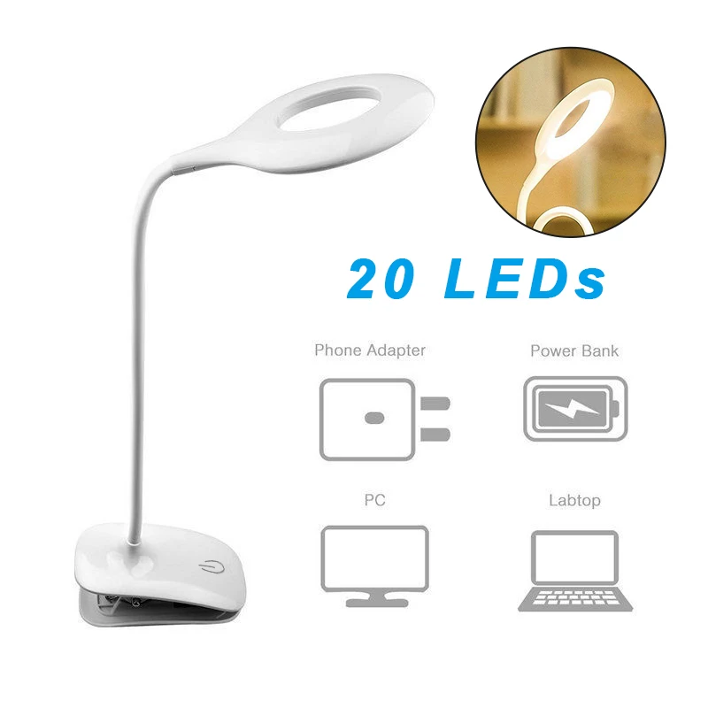 Desk Lamp Adjustable Book Lamp Study Home Decor Flexible Flashlight LED Clip Booklight Piano Portable 20LED Torch Eye-Care
Desk Lamp Adjustable Book Lamp Study Home Decor Flexible Flashlight LED Clip Booklight Piano Portable 20LED Torch Eye-Care