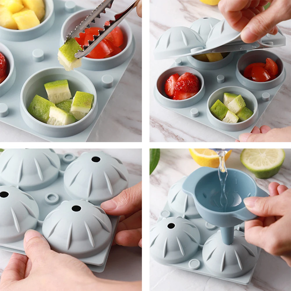 Ice Ball Maker Mold Round Ice Ball Spheres Shape Ice Cube Mold Whiskey Ice Ball Silicone Maker DIY Tray Mold with 4 Cup and Lid
Ice Ball Maker Mold Round Ice Ball Spheres Shape Ice Cube Mold Whiskey Ice Ball Silicone Maker DIY Tray Mold with 4 Cup and Lid