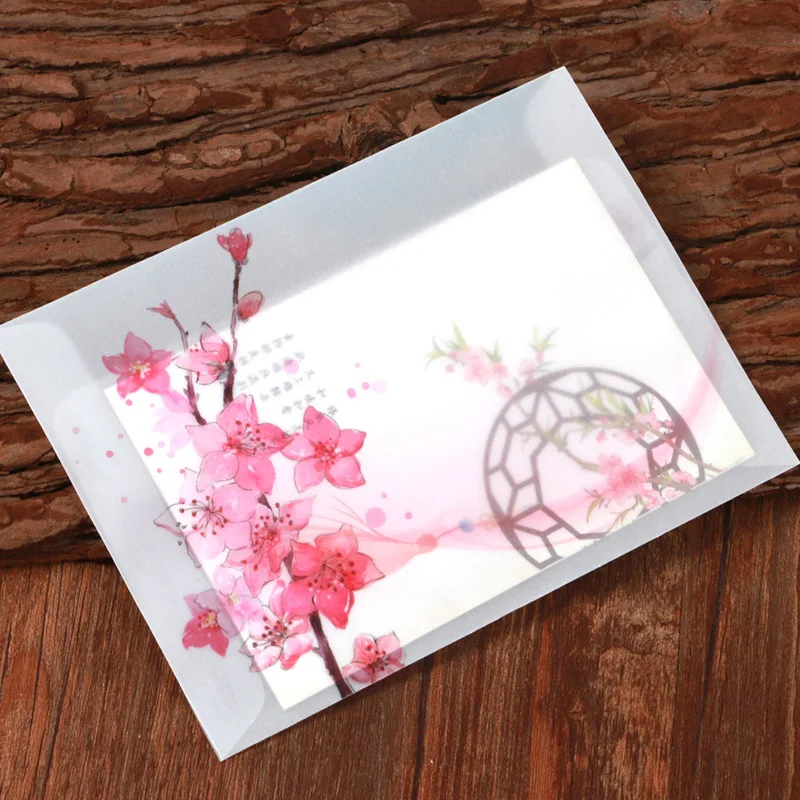 5 шт. винтажные бумажные конверты В Виде Цветка Персика|Бумажные конверты| |