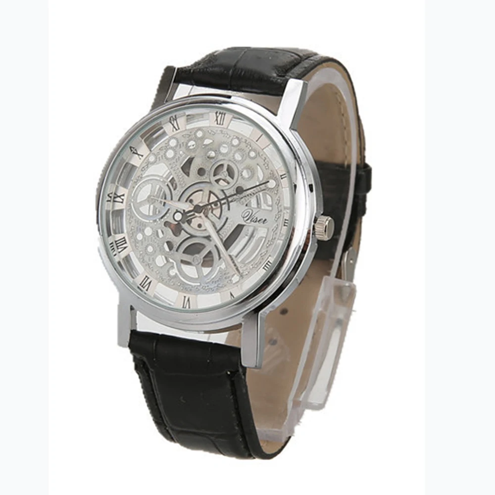 Модные деловые часы женские гравированные скелетоны Reloj Hombre кварцевые наручные с