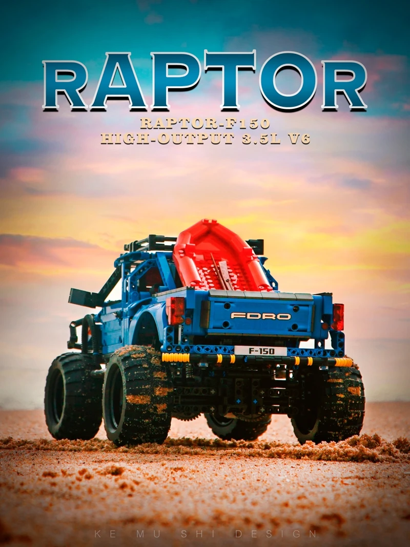 SEMBO MOC Forded Mustanged Raptor F-150 внедорожник модель автомобиля 10265 креативная
