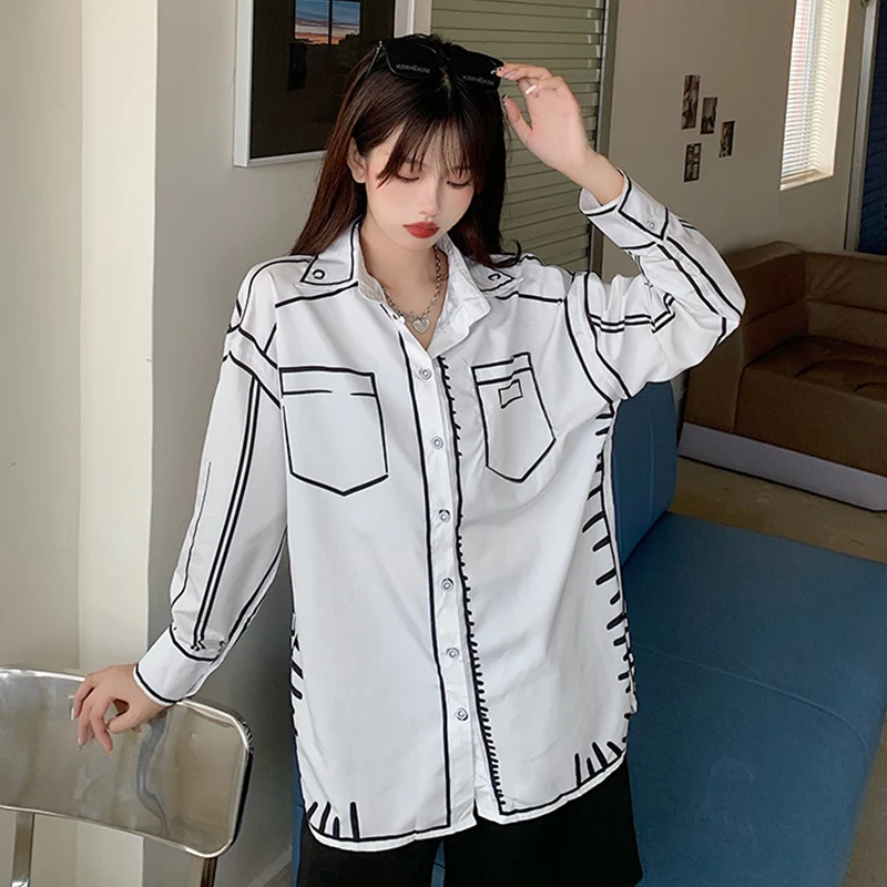Pop chic California sky oversized Women's Blouses Graffiti print shirts New Spring Summer long sleeve Tops Loose Blusas Mujer
Pop chic California sky oversized Women's Blouses Graffiti print shirts New Spring Summer long sleeve Tops Loose Blusas Mujer
