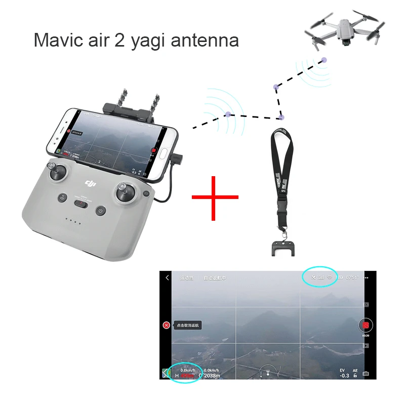 Mavic air 2 2.4G 5.8G Controller Signal Booster Antenna Range Extender 2.5-3.5Km For DJI Mavic air 2 Yagi-Uda transmitter strap
Mavic air 2 2.4G 5.8G Controller Signal Booster Antenna Range Extender 2.5-3.5Km For DJI Mavic air 2 Yagi-Uda transmitter strap
