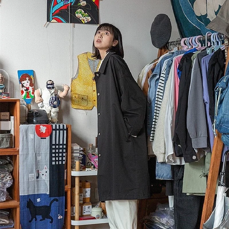 Trench Women Windbreaker Korean Coats Woman Fashion New Chic Long Mujer Winter Clothes Black Outwear All-match Loose Streetwear 
Trench Women Windbreaker Korean Coats Woman Fashion New Chic Long Mujer Winter Clothes Black Outwear All-match Loose Streetwear