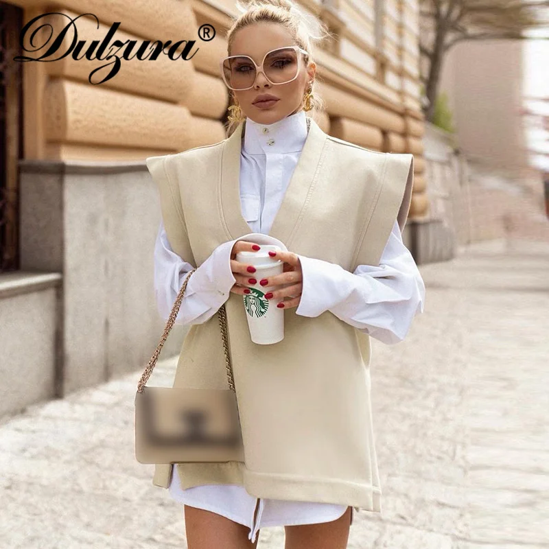 Dulzura 2021 Autumn Winter Women Solid Sleeveless V Neck Slit Sweatshirt Loose Casual Oversized Streetwear Fashion Tops
Dulzura 2021 Autumn Winter Women Solid Sleeveless V Neck Slit Sweatshirt Loose Casual Oversized Streetwear Fashion Tops