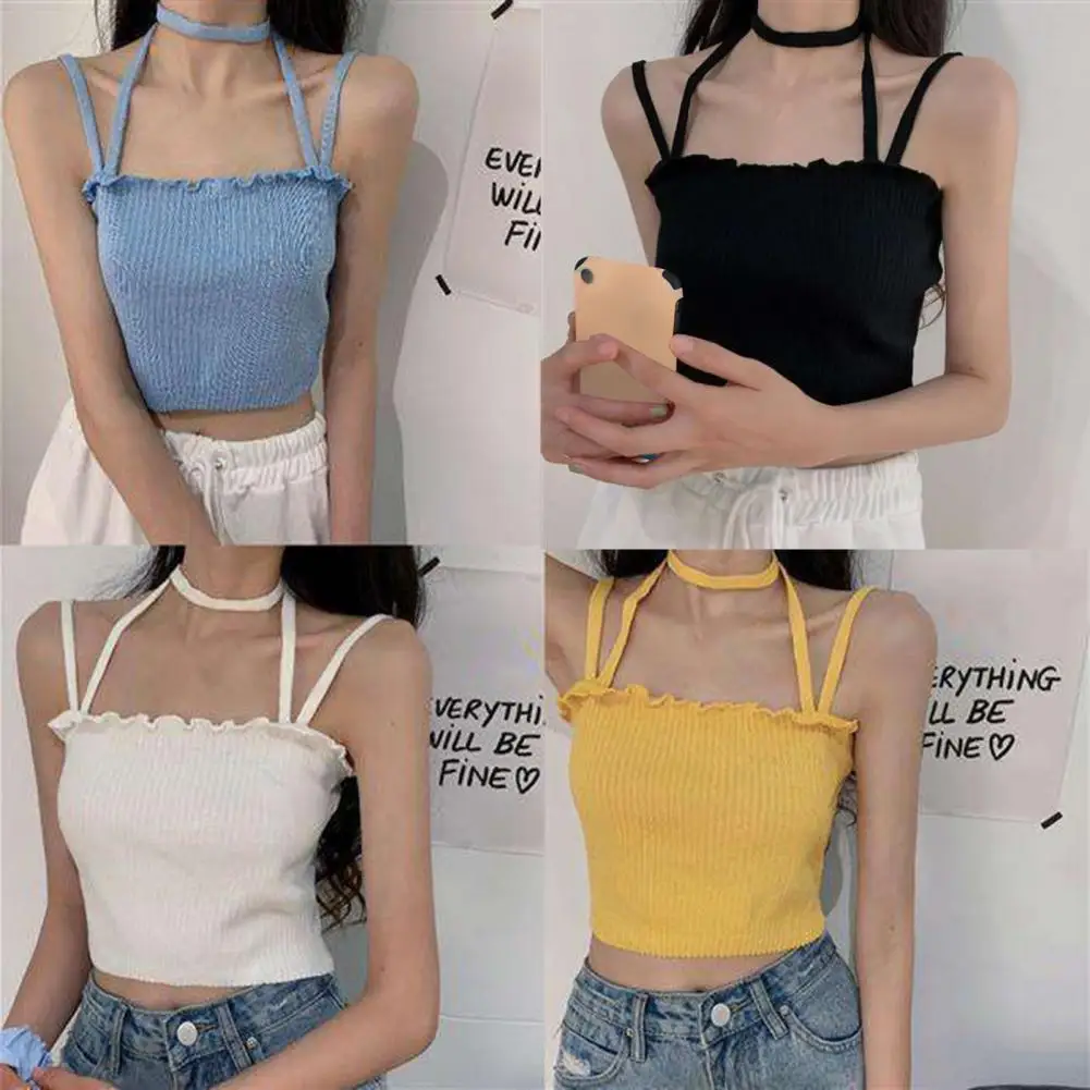 Knitted Vest Halter All-matched Skin-friendly Soft Women Suspender Sexy Sleeveless Vest Comfortable to wear for Summer Date
Knitted Vest Halter All-matched Skin-friendly Soft Women Suspender Sexy Sleeveless Vest Comfortable to wear for Summer Date