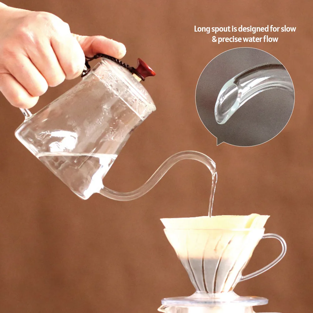 Borosilicate Glass Drip Coffee Kettle 350ml 600ml Tea Pot Gooseneck Drip Kettle Swan Neck Thin Mouth Water Kettles
Borosilicate Glass Drip Coffee Kettle 350ml 600ml Tea Pot Gooseneck Drip Kettle Swan Neck Thin Mouth Water Kettles