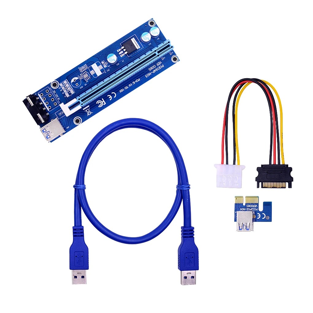 VER006S PCI-E Riser Card USB 3.0 Cable PCI Express 1X to 16X Extender PCIe Adapter SATA to 4Pin Power for GPU Graphics Card
VER006S PCI-E Riser Card USB 3.0 Cable PCI Express 1X to 16X Extender PCIe Adapter SATA to 4Pin Power for GPU Graphics Card