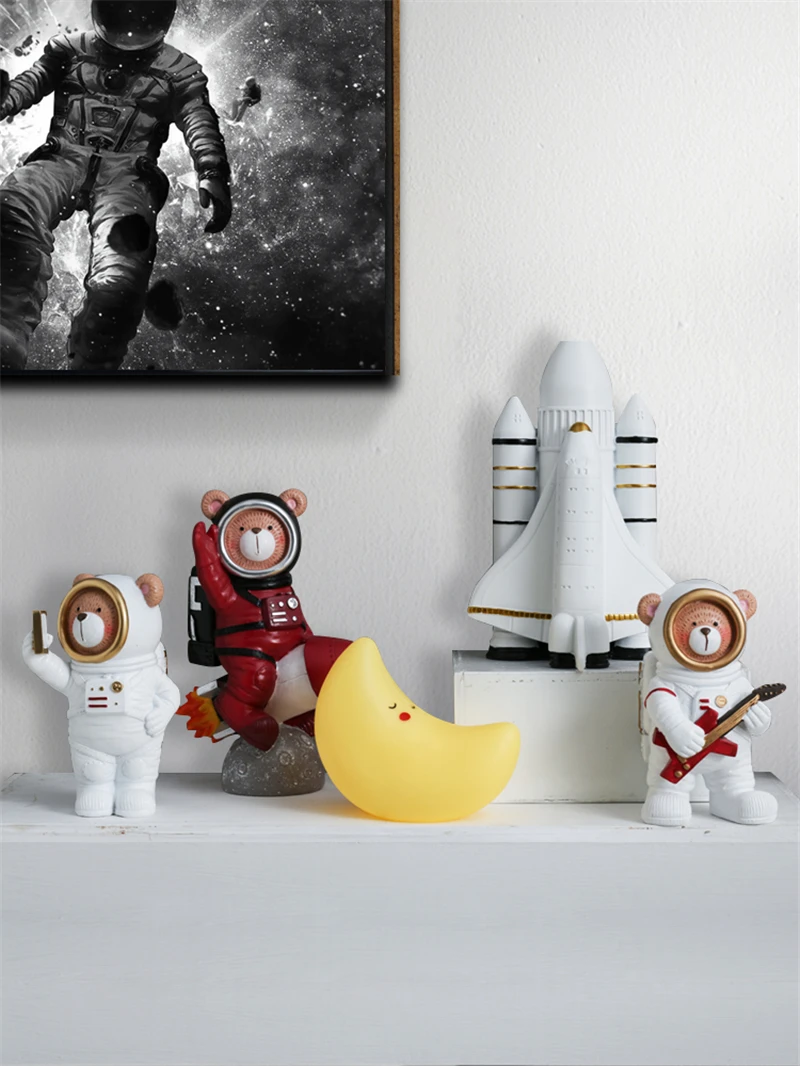 Nordic Resin Astronaut Space bear Sculpture Figurine Crafts Modern Home Decoration Accessories Creative Birthday Gifts Cartoon
Nordic Resin Astronaut Space bear Sculpture Figurine Crafts Modern Home Decoration Accessories Creative Birthday Gifts Cartoon