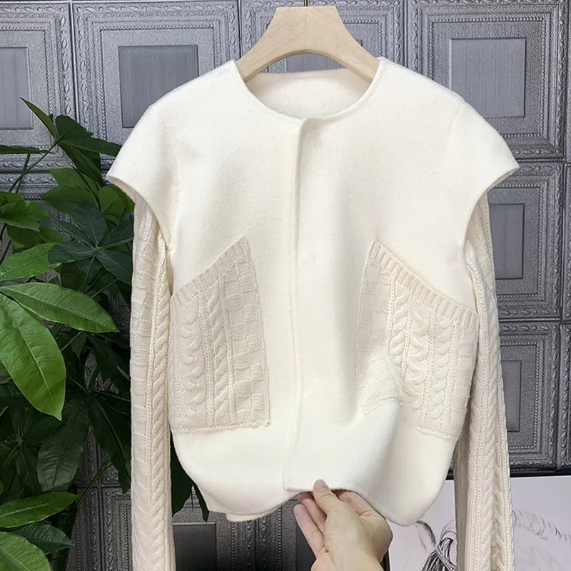 Fashion New Korean Woolen Patchwork Sweater Coat Causal Long Sleeve O-neck Knitted Cardigan 2021 New Pockets Knitwear Tops
Fashion New Korean Woolen Patchwork Sweater Coat Causal Long Sleeve O-neck Knitted Cardigan 2021 New Pockets Knitwear Tops