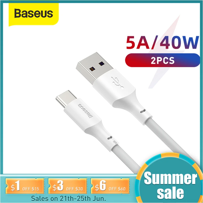 Кабель Baseus USB Type C для быстрой зарядки usb кабель устройств Samsung передачи данных