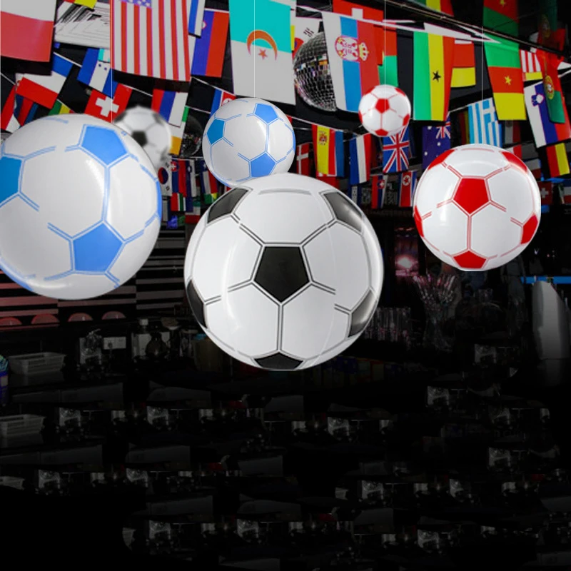 European World Cup Decoration Football PVC Inflatable Soccer Goal Ceiling Hanging for Club Bar Home Sport Football Theme Party
European World Cup Decoration Football PVC Inflatable Soccer Goal Ceiling Hanging for Club Bar Home Sport Football Theme Party