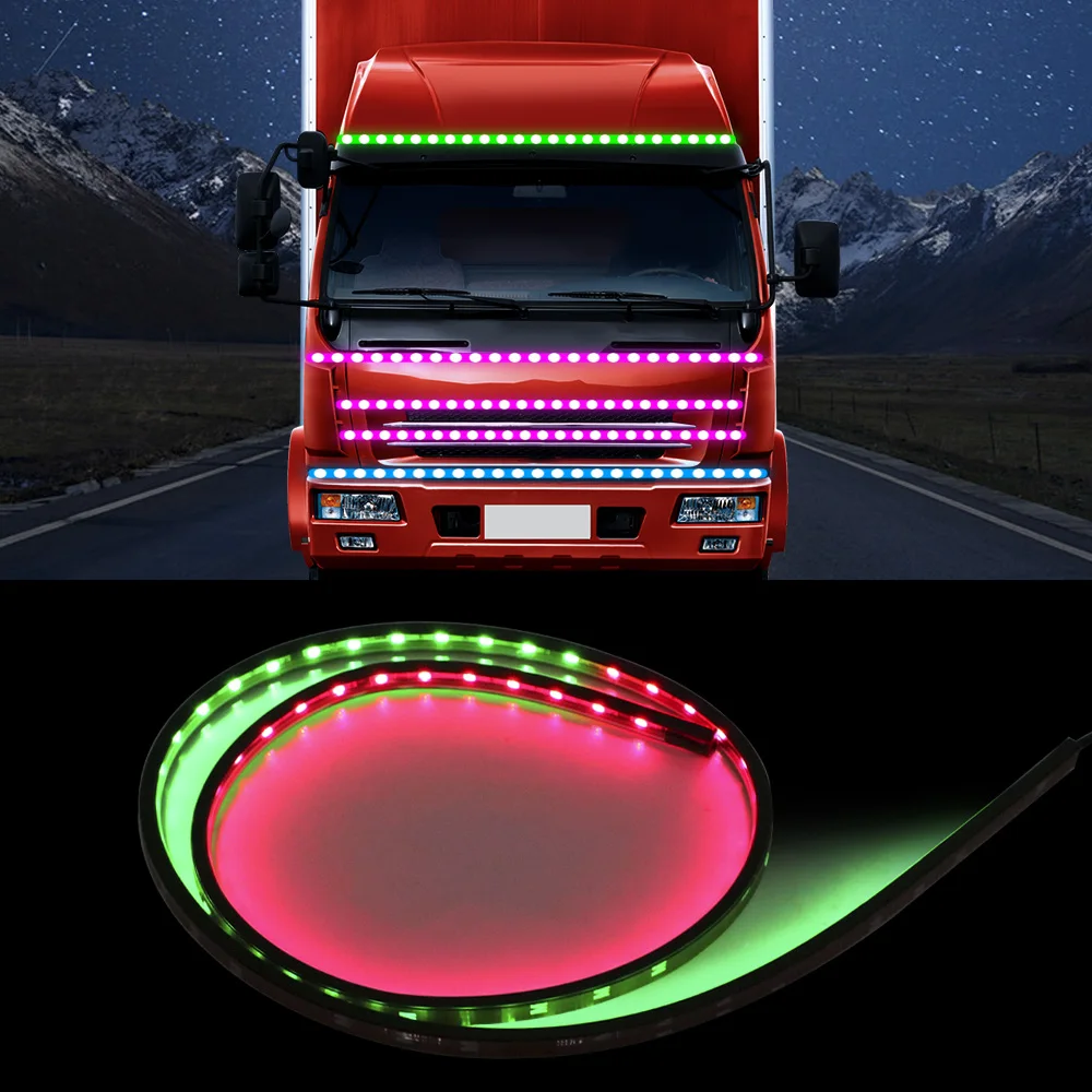 Цветная гибкая светодиодная лента RGB 1-2,4 М 24 В, освещение для крыши грузовика, атмосферные лампы, Стайлинг автомобиля, супер яркая водонепроницаемая
Цветная гибкая светодиодная лента RGB 1-2,4 М 24 В, освещение для крыши грузовика, атмосферные лампы, Стайлинг автомобиля, супер яркая водонепроницаемая