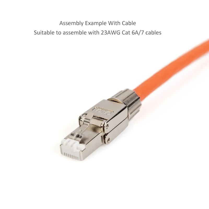 Linkwylan RJ45 Cat6A Toolless Field Connector Termination Plug Metal Clip Shielded For 23AWG Solid Cable
Linkwylan RJ45 Cat6A Toolless Field Connector Termination Plug Metal Clip Shielded For 23AWG Solid Cable