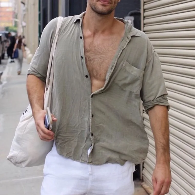 Men Clothing 2021 European American New Hot Style Men's Lapel Pocket Cotton Shirt Long Sleeves Camisas Para Hombre
Men Clothing 2021 European American New Hot Style Men's Lapel Pocket Cotton Shirt Long Sleeves Camisas Para Hombre