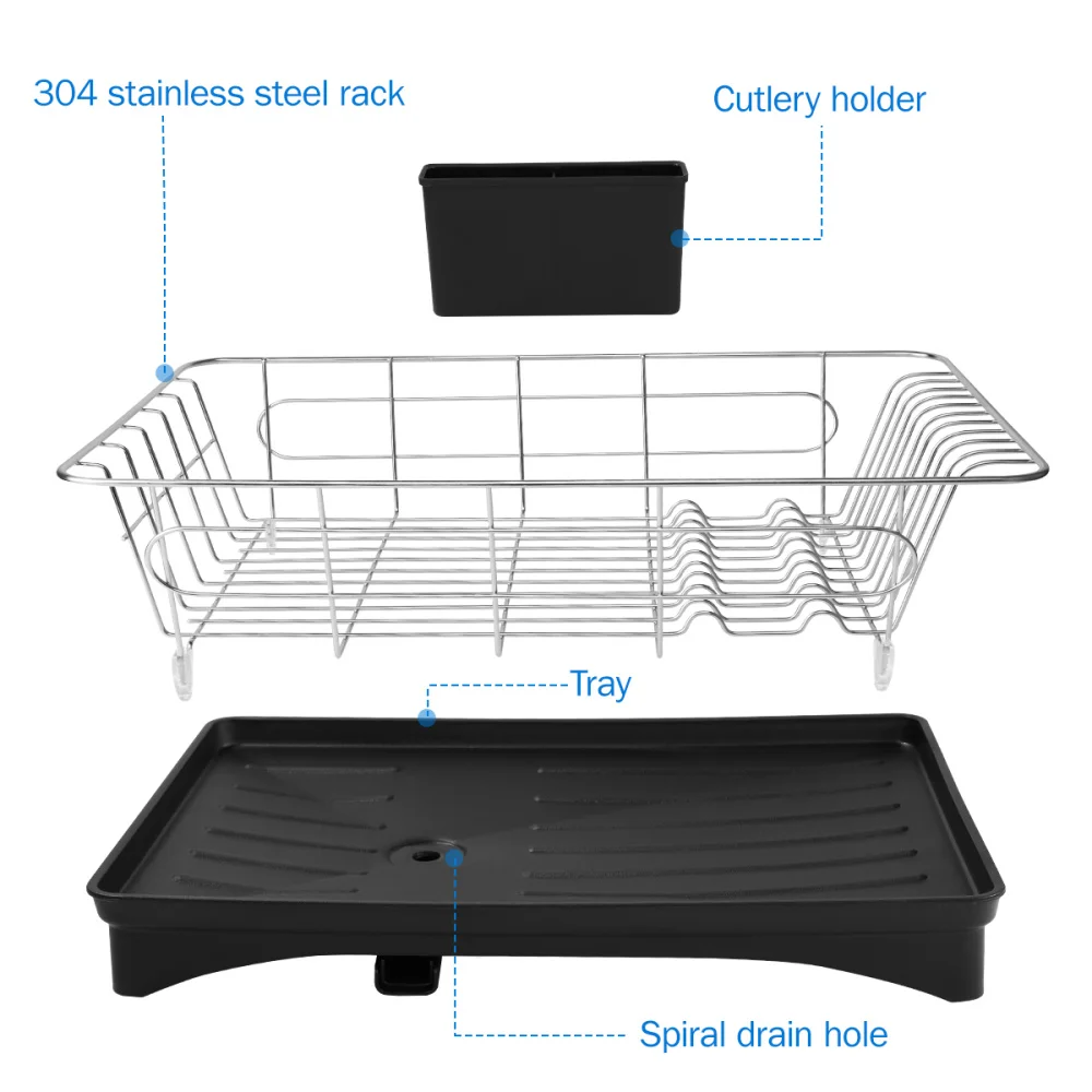 BESTONZON Stainless Steel Dish Drying Rack Utensil Organizer Tableware Holder with Draining Tray for Countertop Kitchen
BESTONZON Stainless Steel Dish Drying Rack Utensil Organizer Tableware Holder with Draining Tray for Countertop Kitchen