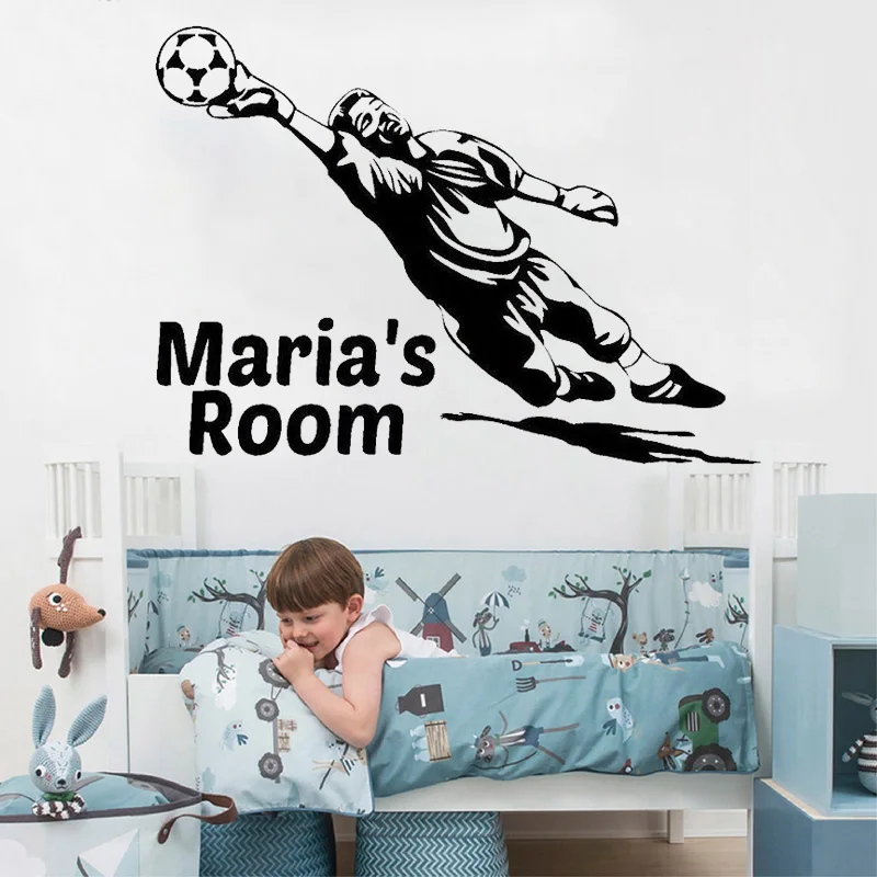 Custom Name Wall Sticker Football Decal Soccer Home Decor Player Boys Art Mural Kids Bedroom Living Room Decoration Goalkeeper
Custom Name Wall Sticker Football Decal Soccer Home Decor Player Boys Art Mural Kids Bedroom Living Room Decoration Goalkeeper
