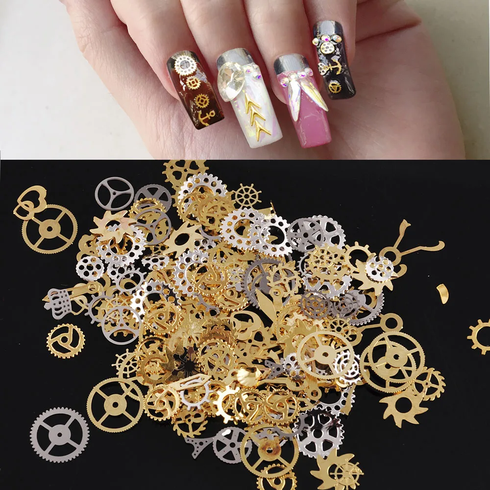 New Nail Art Rivets Golden Steampunk Style Mixed Time Jewelry Sechanical Nail Art Decoration Glitter Sequins Polish Manicure
New Nail Art Rivets Golden Steampunk Style Mixed Time Jewelry Sechanical Nail Art Decoration Glitter Sequins Polish Manicure
