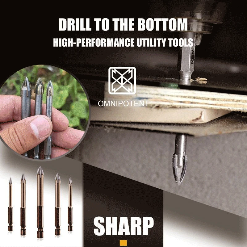 Efficient Universal Drilling Tool Multifunctional Cross Alloy Drill Bit Tip High-Performance Utility Tools For Woodworking
Efficient Universal Drilling Tool Multifunctional Cross Alloy Drill Bit Tip High-Performance Utility Tools For Woodworking