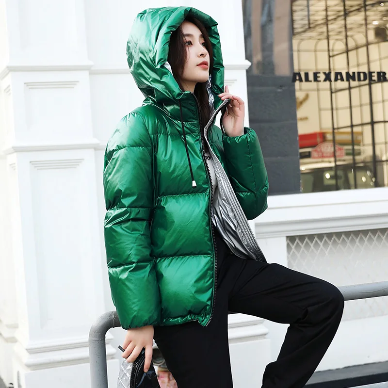 Nice Tide Women Fashion Glossy Jacket Thicken Coat Goose Down Female Hooded Short Jackets Winter Coat Parkas
Nice Tide Women Fashion Glossy Jacket Thicken Coat Goose Down Female Hooded Short Jackets Winter Coat Parkas