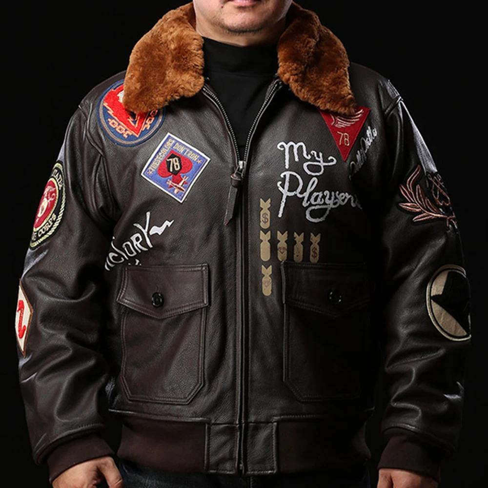 Super Offer US Big Size Air Pilot Jackets For Men Warm Genuine Cow Leather Coats Male Real Removable Fur Collar Bomber Overcoats
Super Offer US Big Size Air Pilot Jackets For Men Warm Genuine Cow Leather Coats Male Real Removable Fur Collar Bomber Overcoats
