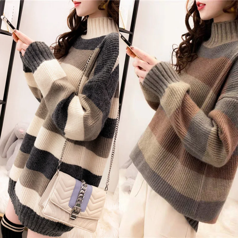 Fashion Dresses Sweater Dress Long Sleeve Warm Dress Knee-Length Striped Size Dress
Fashion Dresses Sweater Dress Long Sleeve Warm Dress Knee-Length Striped Size Dress