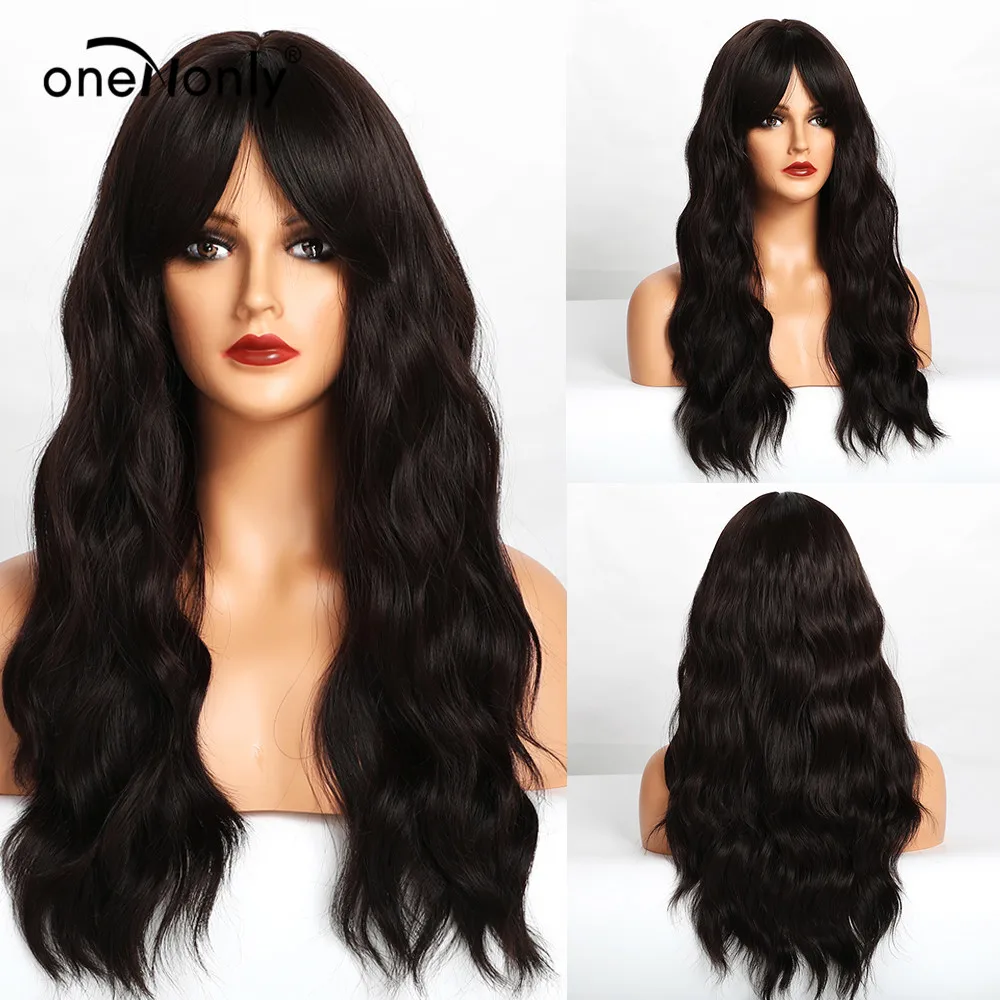 oneNonly Long Body Wave Ombre Black Dark Brown Synthetic Wigs with Bangs Loose Wave for Women Cosplay Natural Wig Heat Resistant
oneNonly Long Body Wave Ombre Black Dark Brown Synthetic Wigs with Bangs Loose Wave for Women Cosplay Natural Wig Heat Resistant