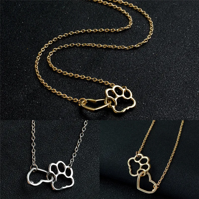 Linked Heart & Paw Necklace Silver Color Hollow Heart shaped Pet Paw Pendant Necklace for Dog Owners Women Men Animal Jewelry
Linked Heart & Paw Necklace Silver Color Hollow Heart shaped Pet Paw Pendant Necklace for Dog Owners Women Men Animal Jewelry