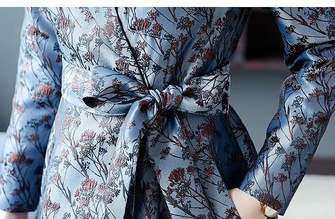 Spring Fall 2019 Vintage Womens Female High Waisted Bow Dobby Floral Trench Coat , Long Overcoat for Women , Woman Clothes
Spring Fall 2019 Vintage Womens Female High Waisted Bow Dobby Floral Trench Coat , Long Overcoat for Women , Woman Clothes