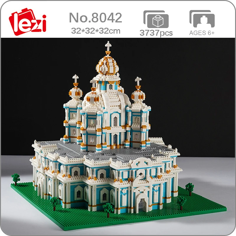 Lezi 8042 World Architecture Russia Smolny Monastery Church 3D Model Mini Diamond Blocks Bricks Building Toy for Children no Box
Lezi 8042 World Architecture Russia Smolny Monastery Church 3D Model Mini Diamond Blocks Bricks Building Toy for Children no Box