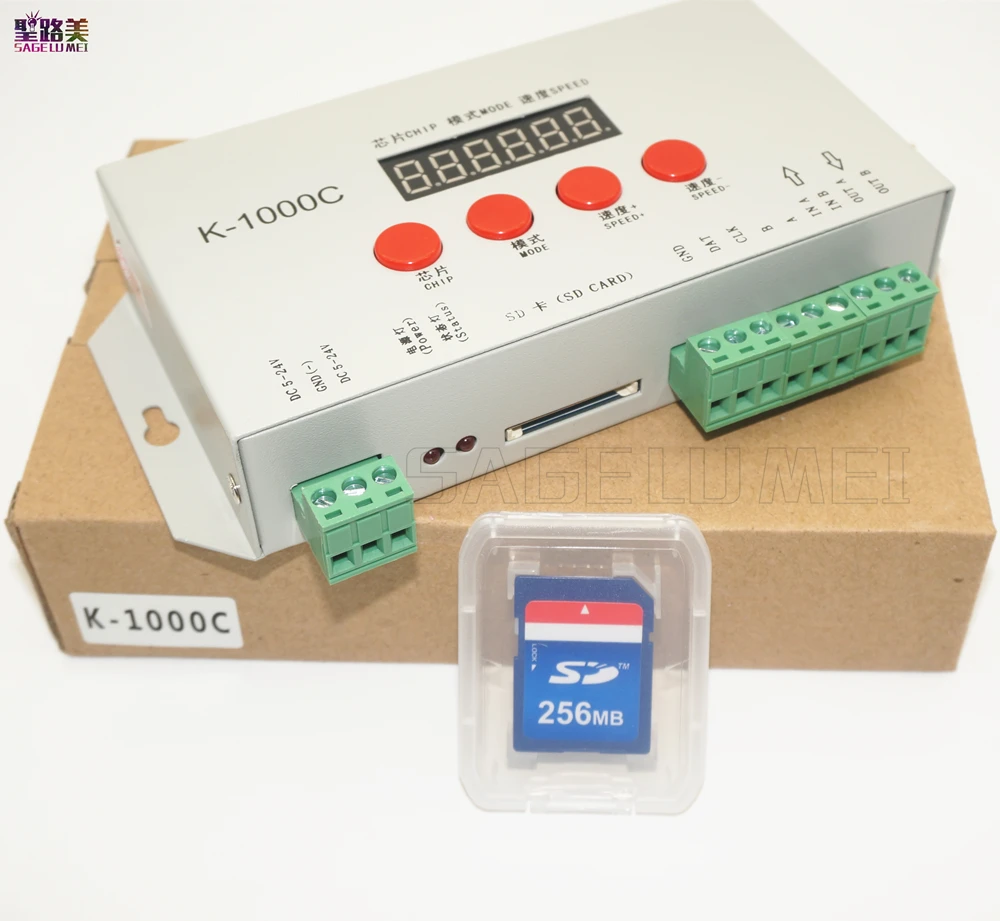 Free shipping DC5V-24V K-1000C controller (T-1000S Updated)WS2812B WS2811 APA102 SK6812 2801 LED 2048 Pixels Program Controller | Освещение