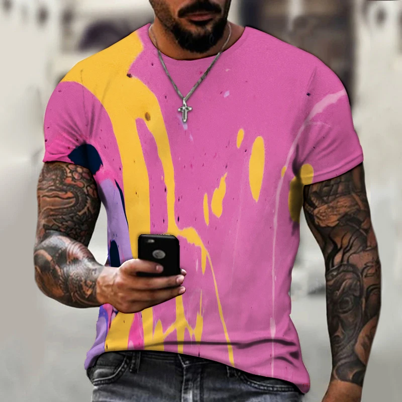 Summer Men's Casual Sports T-shirt, Colorful 3d Men's Top, O-neck Design, Cool Hip-hop Street Big Size Short-sleeved Male 6XL 
Summer Men's Casual Sports T-shirt, Colorful 3d Men's Top, O-neck Design, Cool Hip-hop Street Big Size Short-sleeved Male 6XL