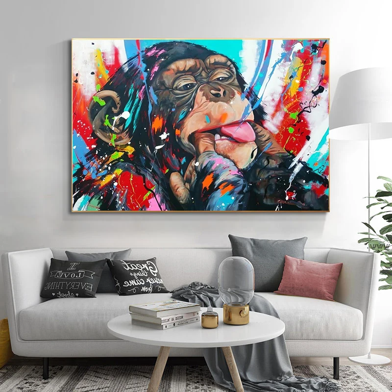 Cute Funny Monkey Animal Canvas Art Poster and Print Graffiti Art Street Art Canvas Paintings Wall Art Picture for Living Room
Cute Funny Monkey Animal Canvas Art Poster and Print Graffiti Art Street Art Canvas Paintings Wall Art Picture for Living Room