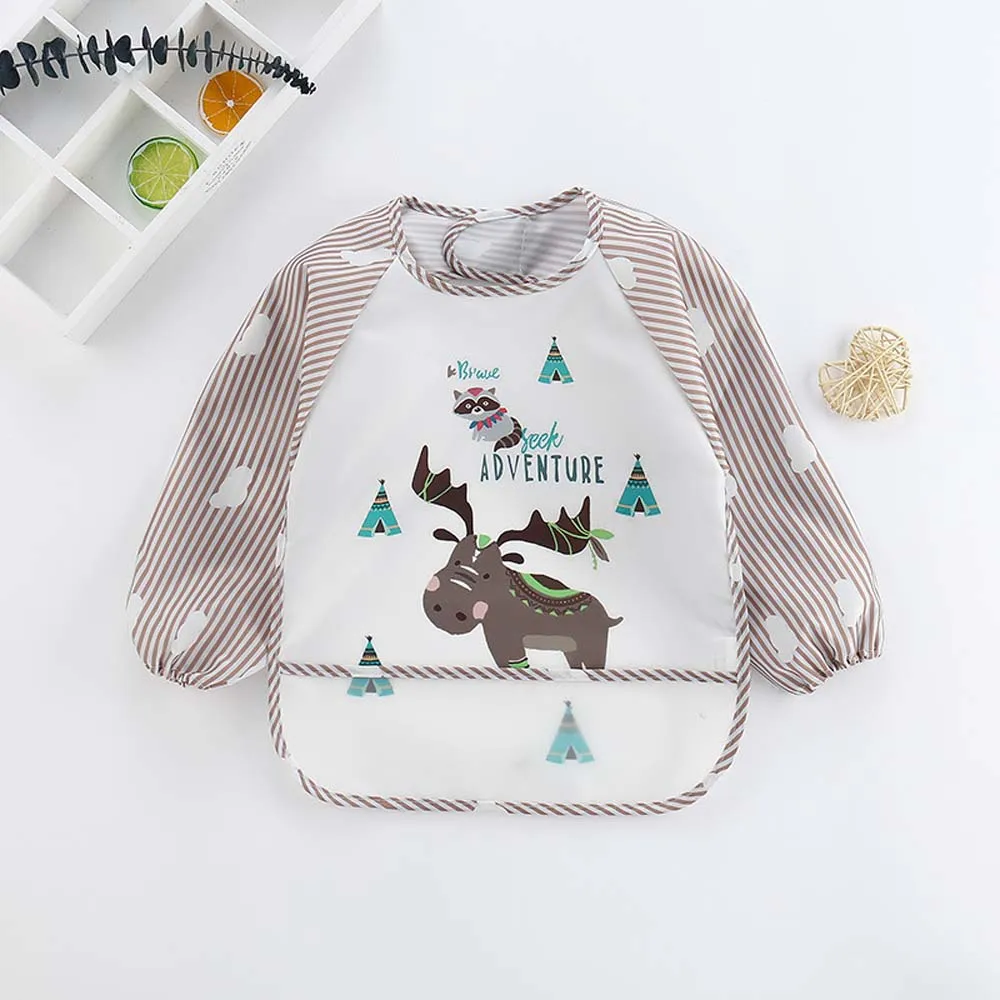 New Baby Kids Toddler Long Sleeve Waterproof Art Smock Feeding Bib Apron Pocket Cartoon Animals Print EVA Baby Apron Bibs
New Baby Kids Toddler Long Sleeve Waterproof Art Smock Feeding Bib Apron Pocket Cartoon Animals Print EVA Baby Apron Bibs