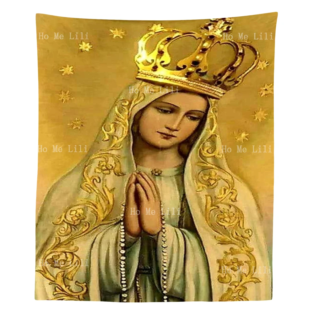 

Immaculate Heart Of Mary Catholic Prayer Religious Art Tapestry Wall Hanging For Livingroom Indie Room Decor